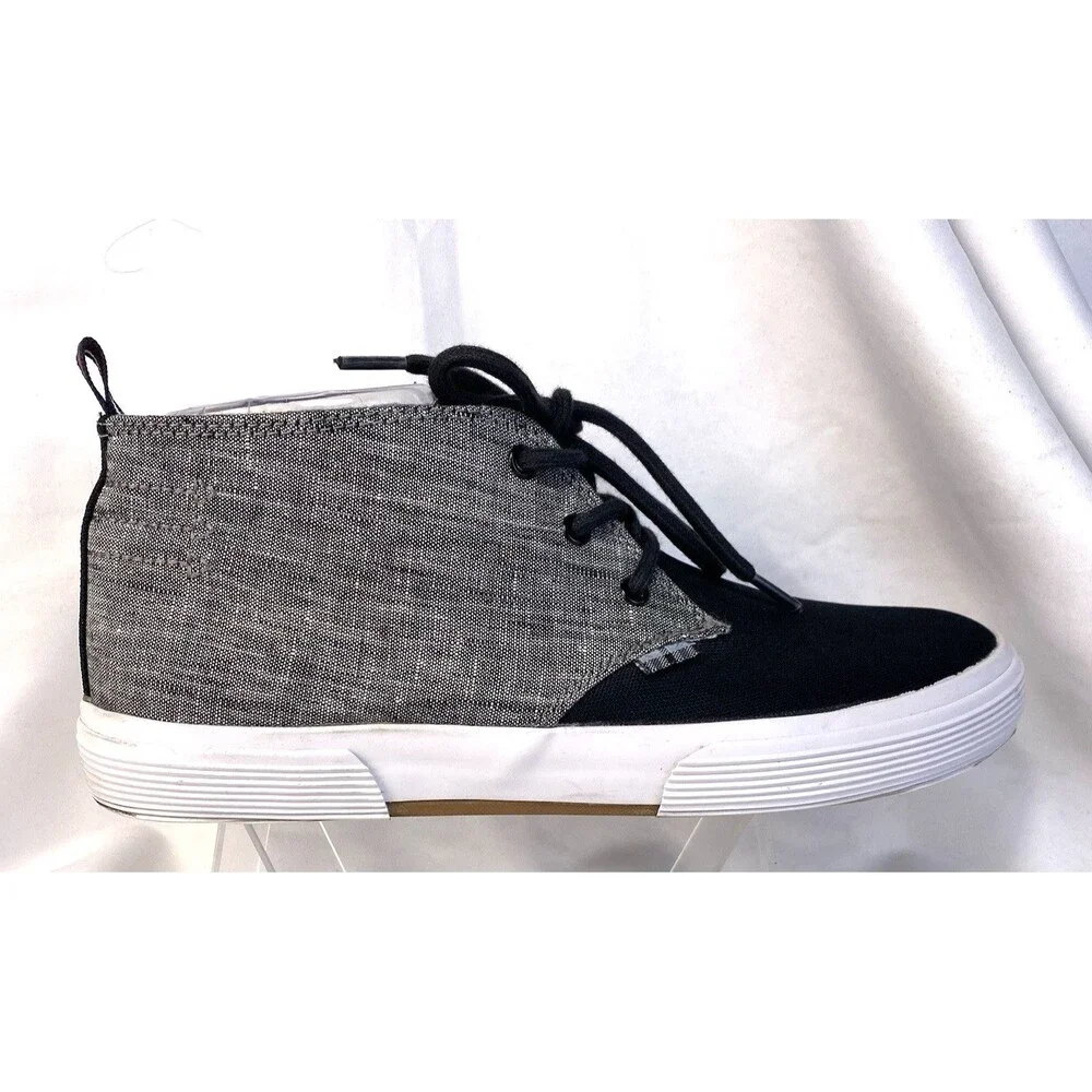 Ben Sherman The Original Men's Sz 8 Sneaker Canvas Grey/Black Colorblock 3/4 Top